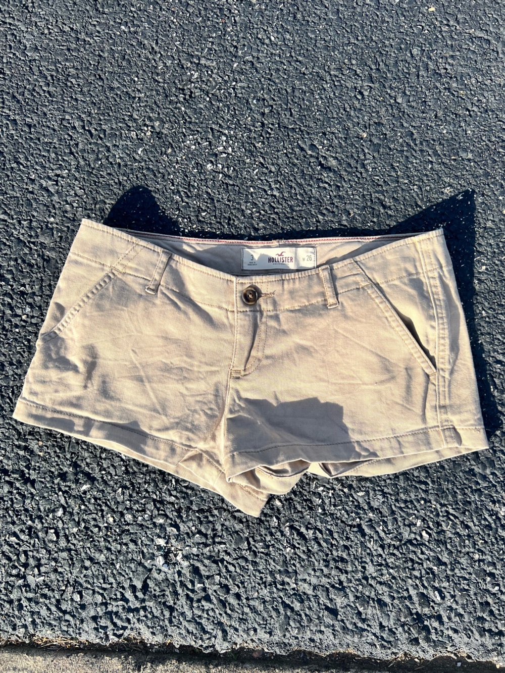 Hollister Cotton Khaki Mini Shorts 2010’s Size 2 / 26” Waist
